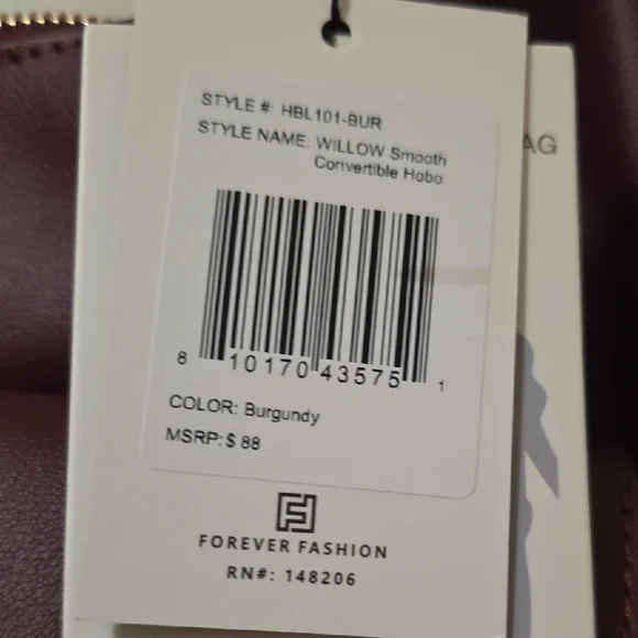 London Fog Deep Burgundy Shoulder Bag - Picture 4 of 9